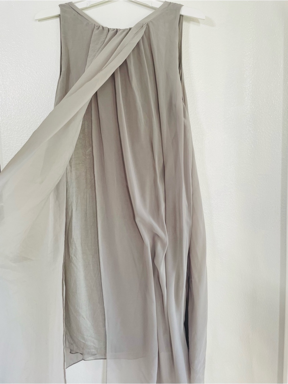 Premise Gray Hi-Low Chiffon Open Back Dress Size M - Picture 4 of 6